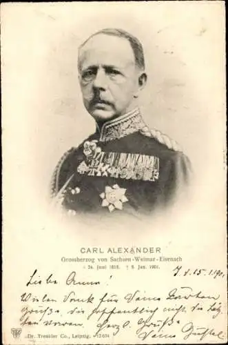 Ak Carl Alexander, Großherzog von Sachsen Weimar Eisenach