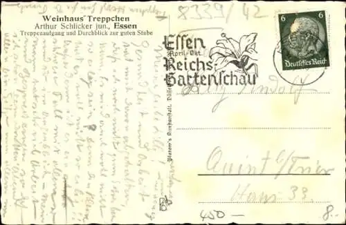 Ak Essen im Ruhrgebiet, Weinhaus Treppchen, Inh. Arthur Schlicker jr.