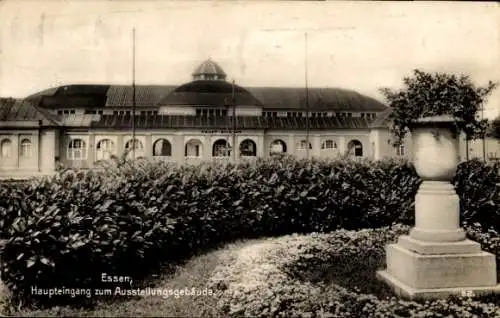 Ak Essen im Ruhrgebiet, Haupteingang zum Ausstellungsgebäude