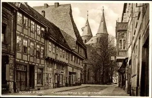 Ak Goslar am Harz, Petersilienstraße, Jakobikirche