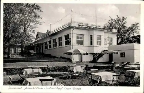 Ak Werden Essen im Ruhrgebiet, Aussichtsturm Pastoratsberg, Restaurant