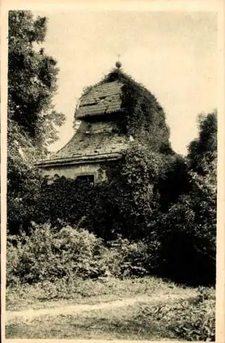 Ak Rellinghausen Essen im Ruhrgebiet, Schloss Schellenberg, Schlosspark, Adam-und-Eva-Häuschen