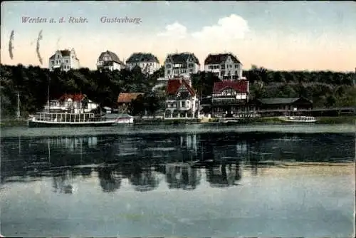 Ak Werden Essen im Ruhrgebiet, Restaurant Gustavsburg, Schiffe