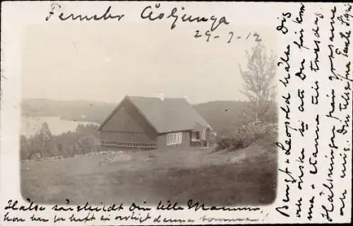 Foto Ak Åsljunga Schweden, Wohnhaus, Aussicht