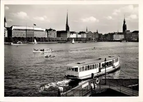 Ak Hamburg, Binnenalster, Alsterdamm, Boote