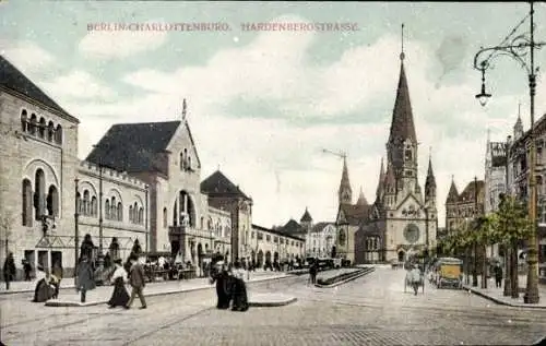 Ak Berlin Charlottenburg, Hardenbergstraße, Kaiser Wilhelm Gedächtniskirche