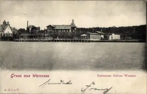 Ak Berlin Zehlendorf Wannsee, Restaurant Schloss Wannsee