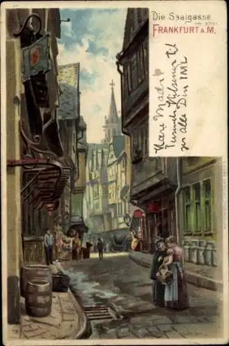 Künstler Litho Frankfurt am Main, Die Saalgasse in der Altstadt