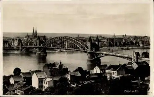 Ak Bonn am Rhein, Teilansicht, Rheinbrücke