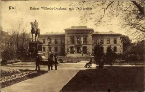 Ak Kiel, Kaiser Wilhelm-Denkmal, Universität