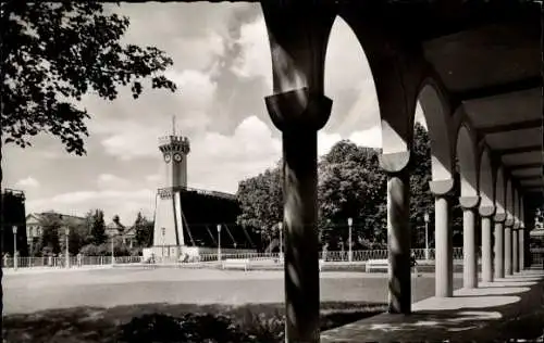 Ak Bad Salzuflen in Lippe, Teilansicht, Turm, Säulengang