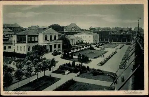 Ak Bad Salzuflen, Blick auf die Badehäuser, Gradierwerk