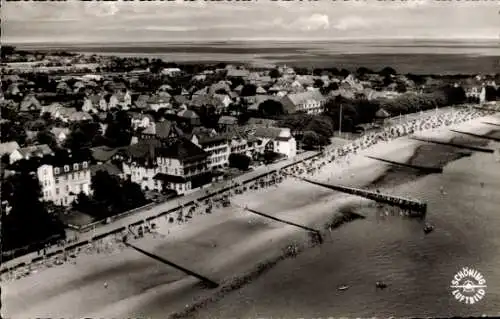 Ak Wyk auf Föhr Nordfriesland, Luftbild, Strand, Panorama