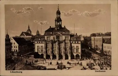 Ak Lüneburg in Niedersachsen, Rathaus, Brunnen