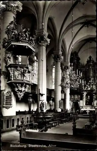 Ak Bückeburg im Kreis Schaumburg, Stadtkirche, Innenansicht, Altar