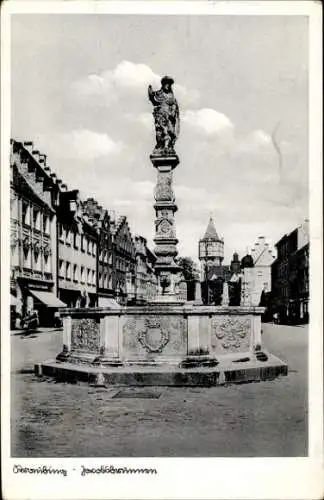 Ak Straubing an der Donau Niederbayern, Jacobsbrunnen