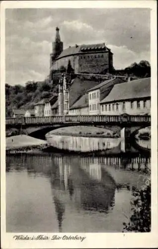 Ak Weida in Thüringen, Osterburg, Brücke