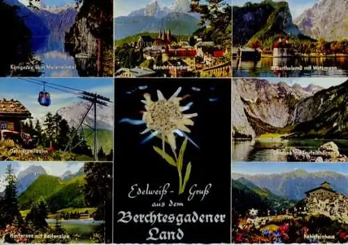 Material Ak Berchtesgaden, Hintersee, Seilbahn, Königssee, Watzmann, Edelweiß