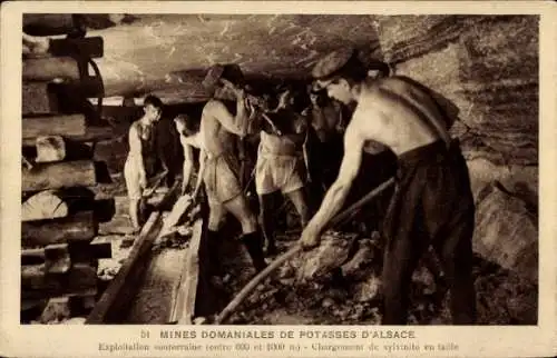 Ak Mines Domaniales de Potasses d'Alsace, Verladung von Sylvinit in Größe