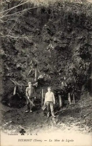 Ak Dixmont Yonne, Das Braunkohlebergwerk