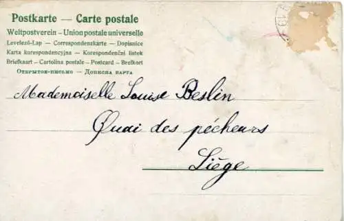 Glitzer Ak Weiblicher Vorname Luise, Landschaft