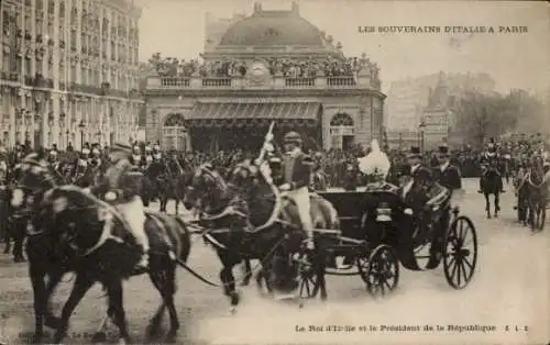 Ak Paris, Le Roi d'Italie, President de la Republique