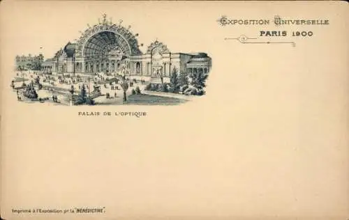 Litho Paris Frankreich, Weltausstellung 1900, Palais de l’Optique