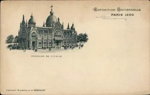 Litho Paris, Weltausstellung 1900, Italien-Pavillon