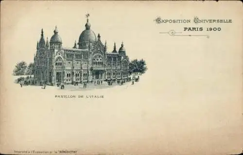 Litho Paris, Weltausstellung 1900, Italien-Pavillon