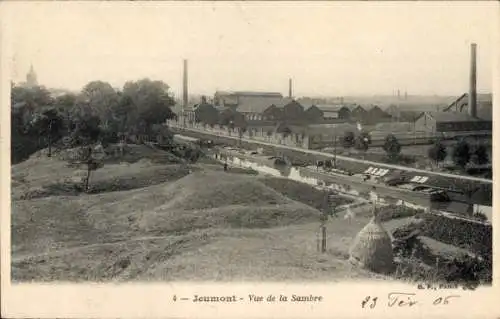 Ak Jeumont Nord, vue de la Sambre