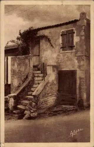 Ak La Cotinière Saint Pierre d'Oléron Charente Maritime, Rustikale Treppe