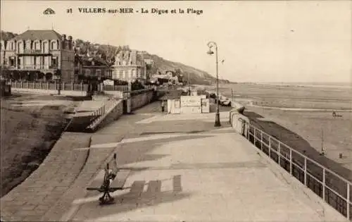 Ak Villers sur Mer Calvados, Digue, Plage