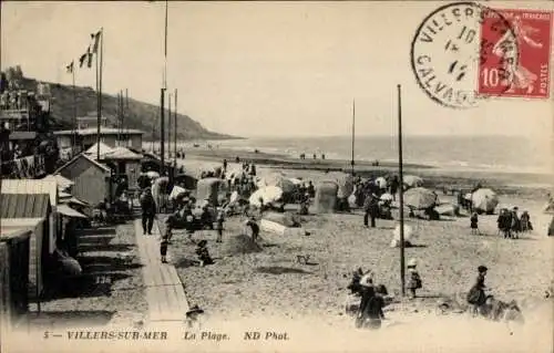 Ak Villers sur Mer Calvados, Strand