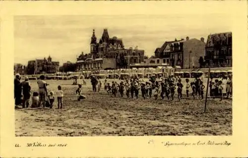 Ak Villers sur Mer Calvados, Gymnastiquede tout Petits sur la Plage