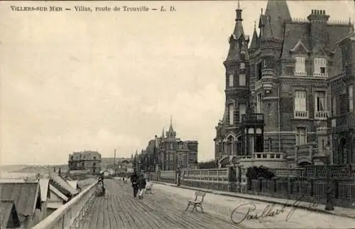 Ak Villers sur Mer Calvados, Villen, Route de Trouville