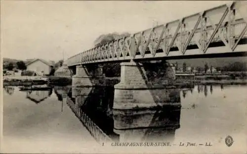 Ak Champagne sur Seine Seine et Marne, Brücke