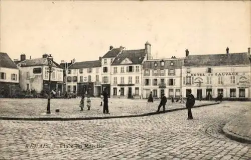 Ak Rebais Seine et Marne, Marktplatz