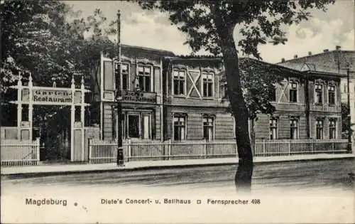 Ak Magdeburg an der Elbe, Dietes Konzerthaus, Ballhaus, Gartenrestaurant