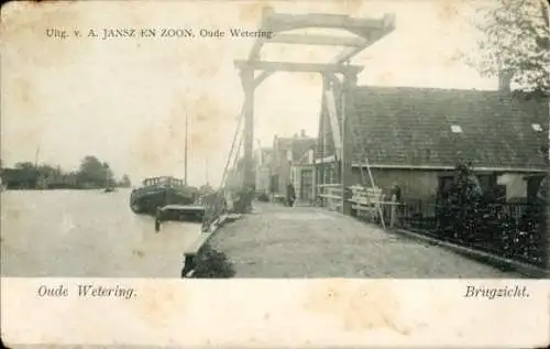 Ak Oude Wetering Südholland, Blick auf die Brücke