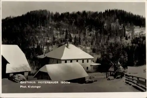 Foto Ak Judenburg Steiermark, Gasthaus Reiterbauer, Winter