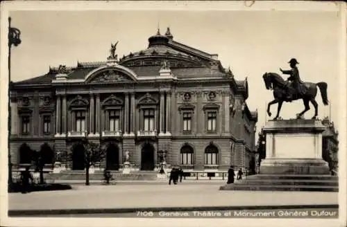 Ak Stadt Genf Schweiz, Theater, General Dufour