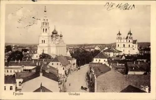 Ak Hrodna Grodno Weißrussland, Stadtbild, Kirchen