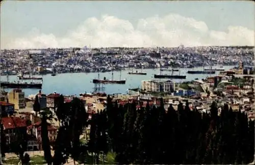 AK Konstantinopel Istanbul Türkei, Panorama, Goldenes Horn