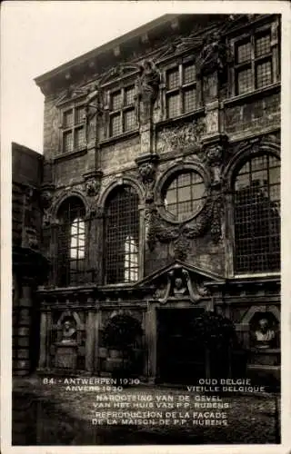 Ak Antwerpen Flandern, Vieille Belgique, Reproduction de la Facade