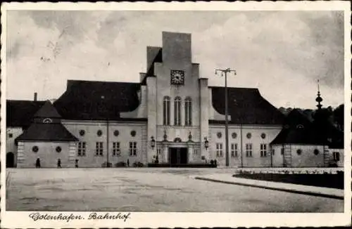 Ak Gdynia Gotenhafen Pommern, Bahnhof