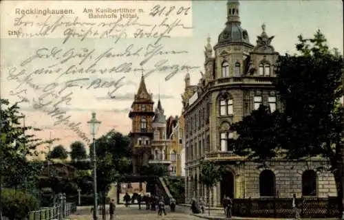 Ak Recklinghausen im Ruhrgebiet, Am Kunibertitor, Bahnhofs-Hotel