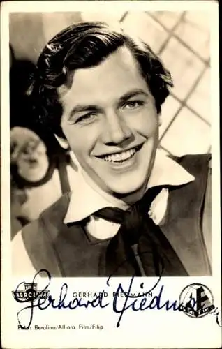 Ak Schauspieler Gerhard Riedmann, Portrait, Allianz Film, Der Vogelhändler, Autogramm