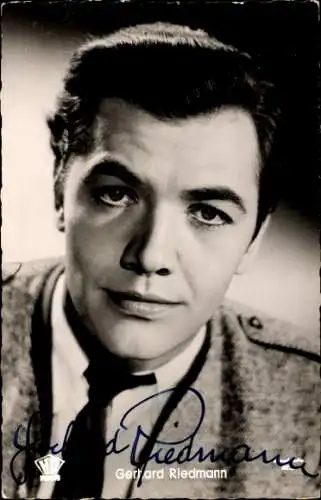 Ak Schauspieler Gerhard Riedmann, Portrait, Autogramm