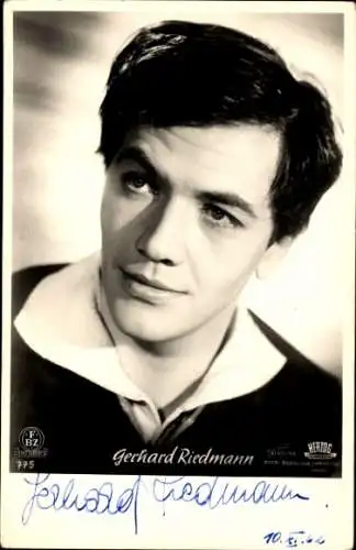 Ak Schauspieler Gerhard Riedmann, Portrait, Autogramm, Herzog Film, der Zigeunerbaron