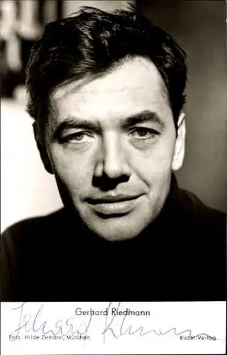 Ak Schauspieler Gerhard Riedmann, Portrait, Autogramm